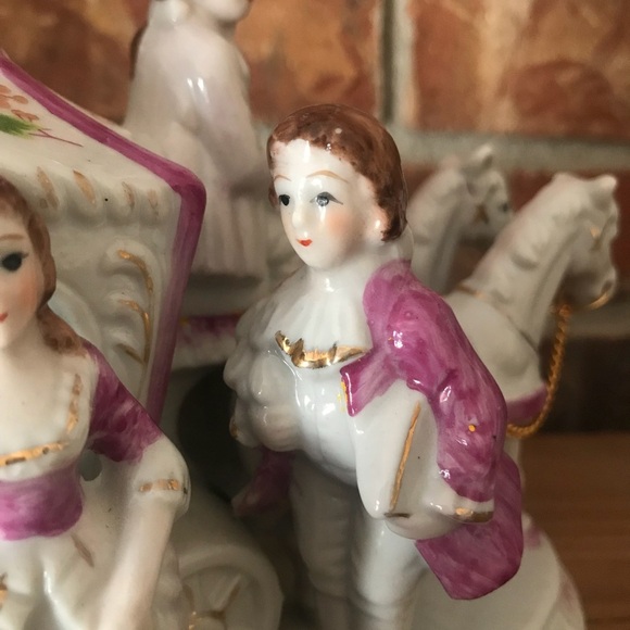 Rare Vintage Victorian Porcelain Horse Carriage‼️FINAL SALE - Picture 10 of 16